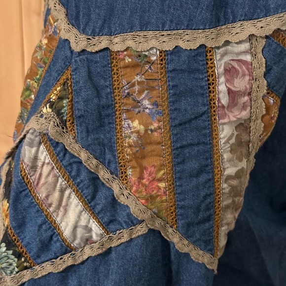 GUC Anthropologie Ulla Patchwork Denim Blouse US6 Medium by Seen Worn Kept - Picture 4 of 9